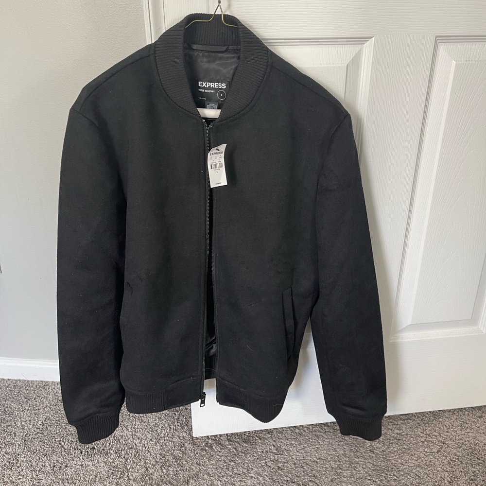 Express Wool Blend Bomber - Small - Black